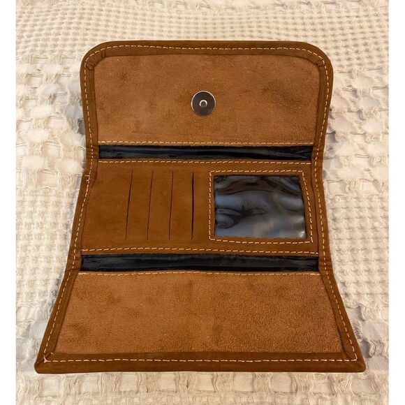 Mexican Handcrafted Wallet Clutch Trifold Embroidered Purse 4 Credit Card Slots - Picture 4 of 10